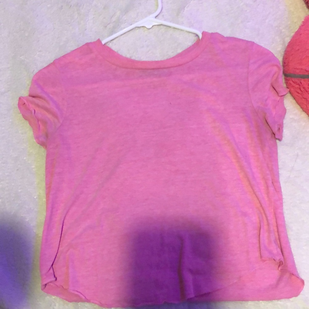 pink crop top